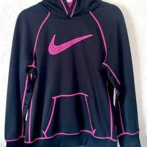 Nike Therma-Fit Black and Hot Pink Hoodie -Sz Large